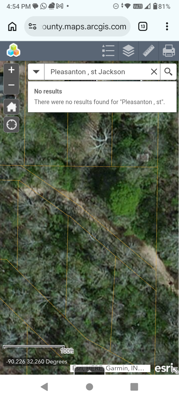 Parcel map of Pleasanton neighborhood lot in Jackson, Mississippi